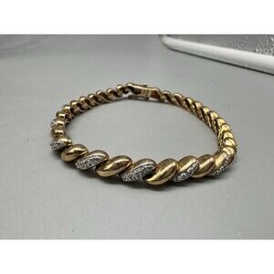 Vintage Gold Over Sterling Silver Chain Braclet 7 " 16g